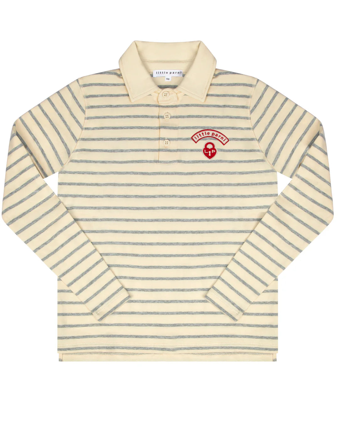 Classic Striped Teen Polo Grey