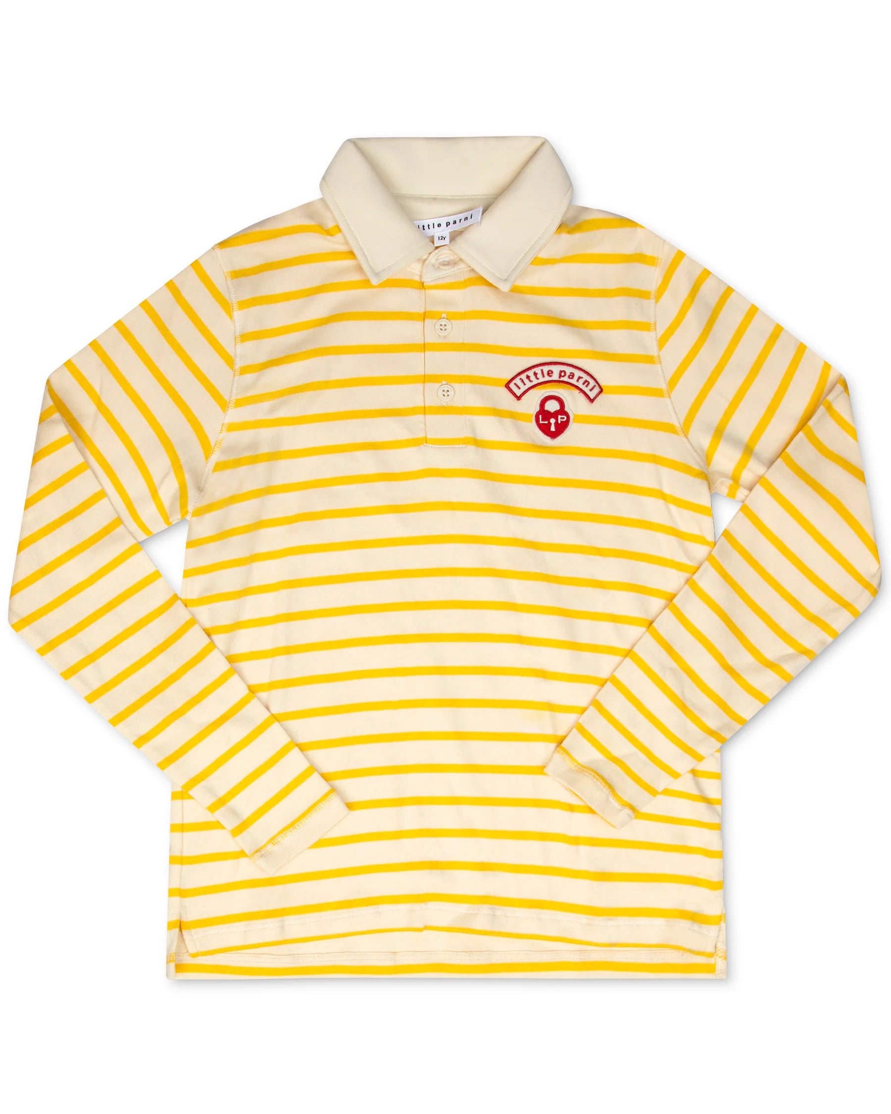 Classic Striped Teen Polo Yellow
