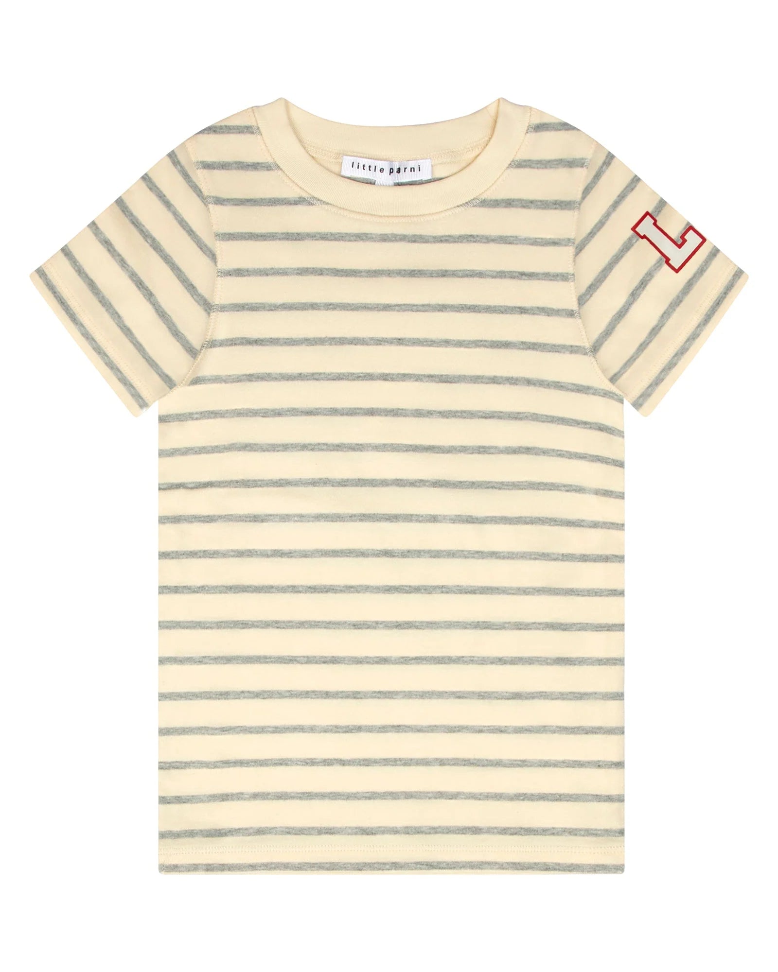 Classic Striped Short Sleeve Tee Grey