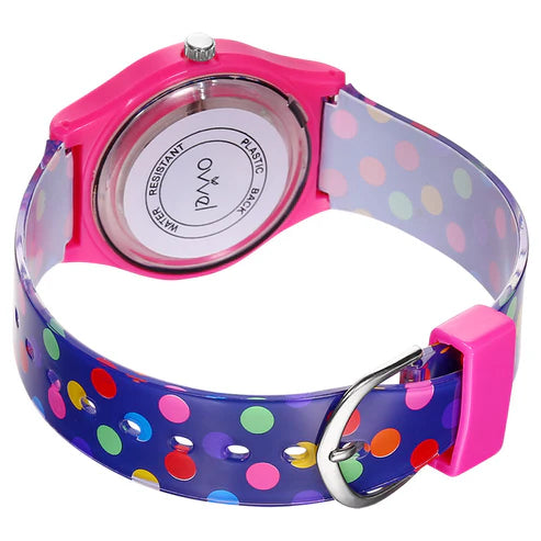 Ovvel Girls Analog Watch for kids - Colorful Polka Dot