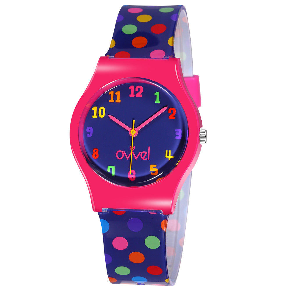 Ovvel Girls Analog Watch for kids - Colorful Polka Dot