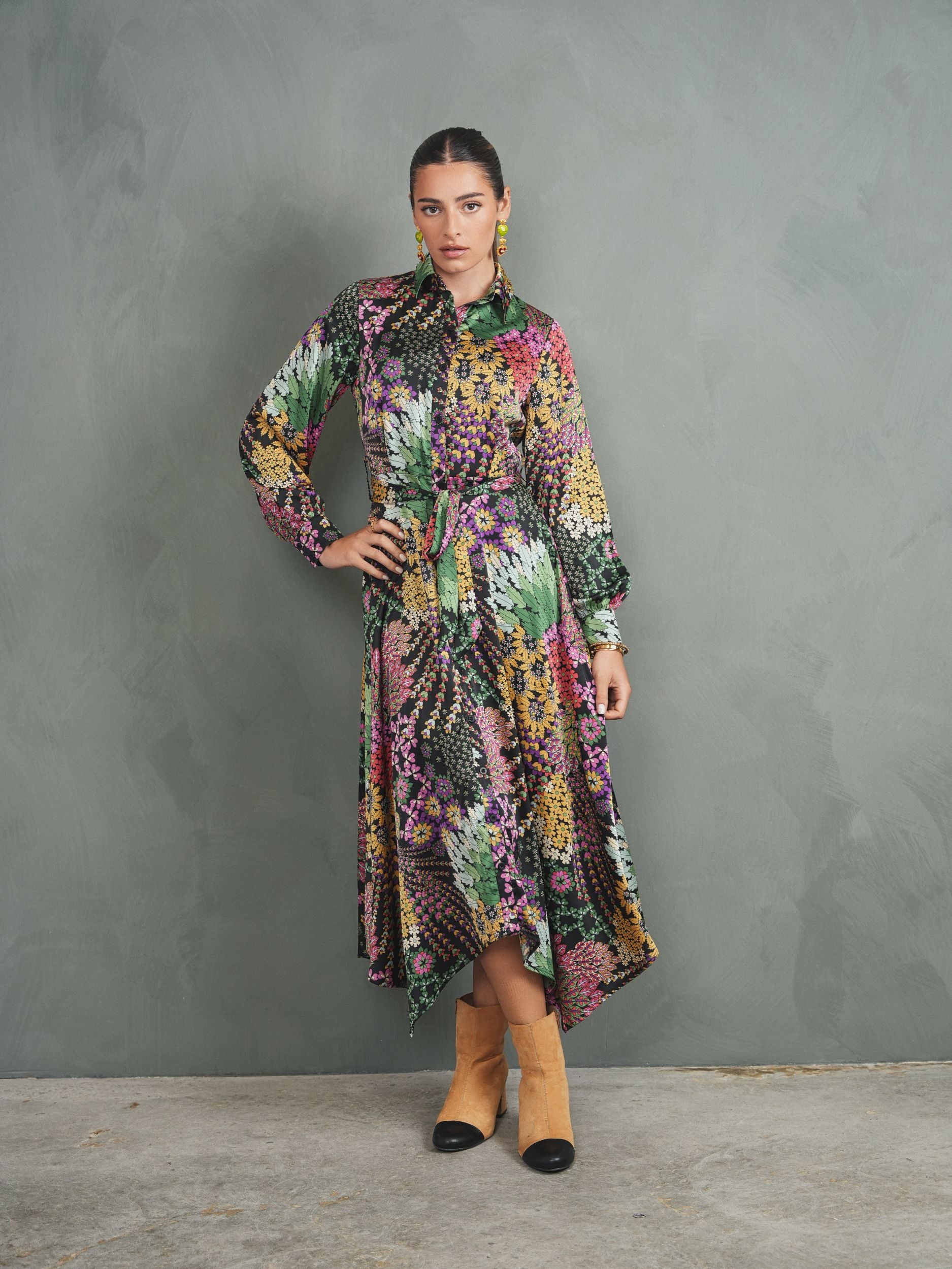 Asymmetrical Print Dress
