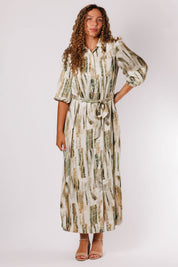 SATIN PRINT SHIRT DRESS (26105)