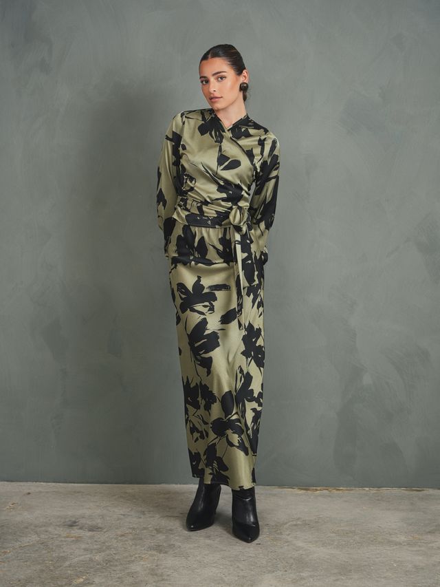 Print Elastic Waist Slip Skirt