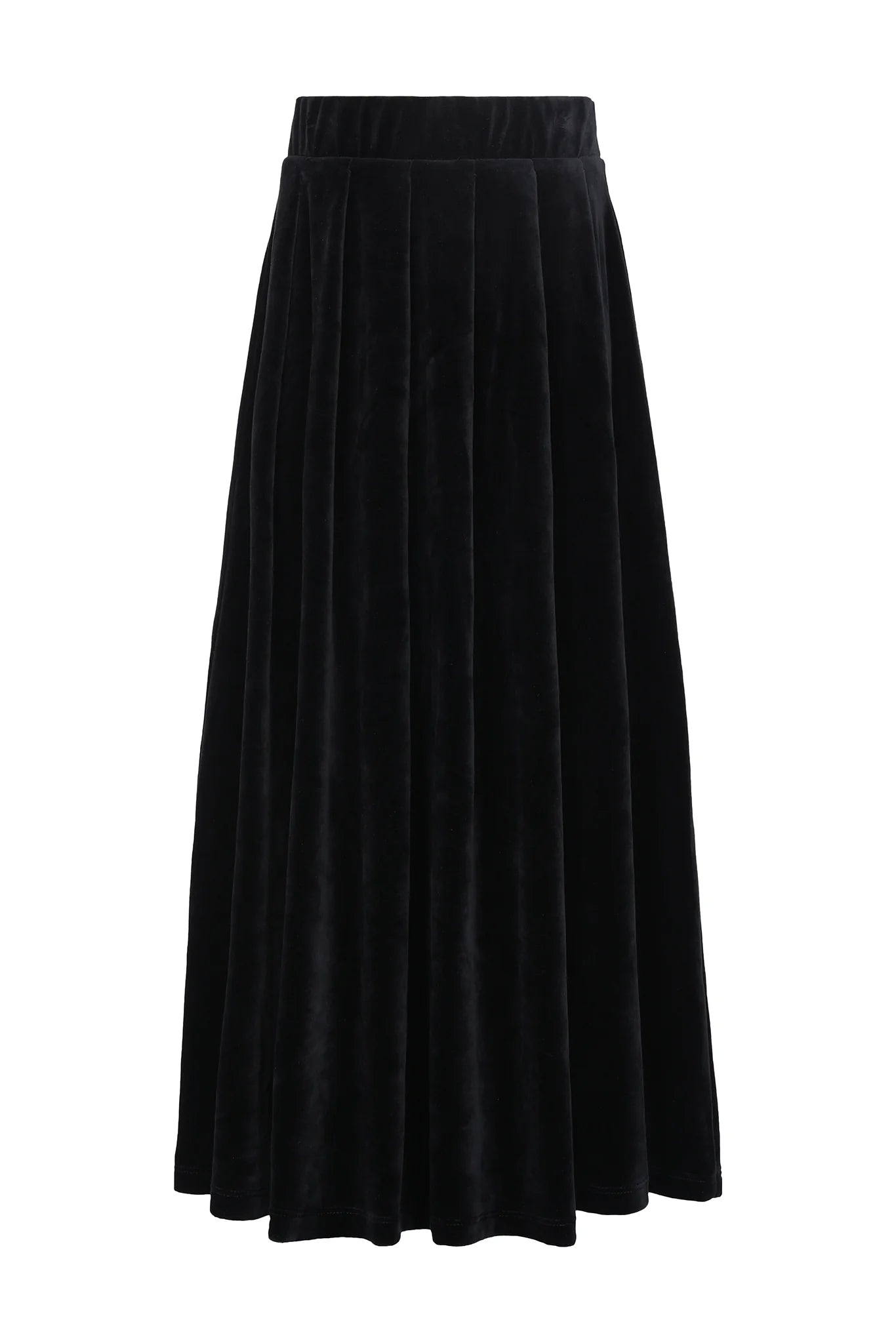 Velour Pleated Maxi Skirt
