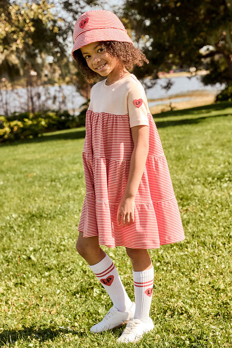 Heart Play Short Sleeve Dress Pink