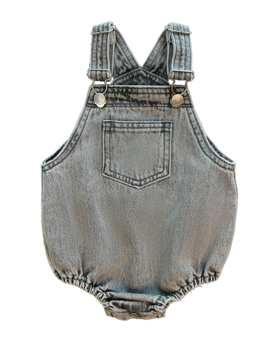 Classic Denim Baby Overalls Grey