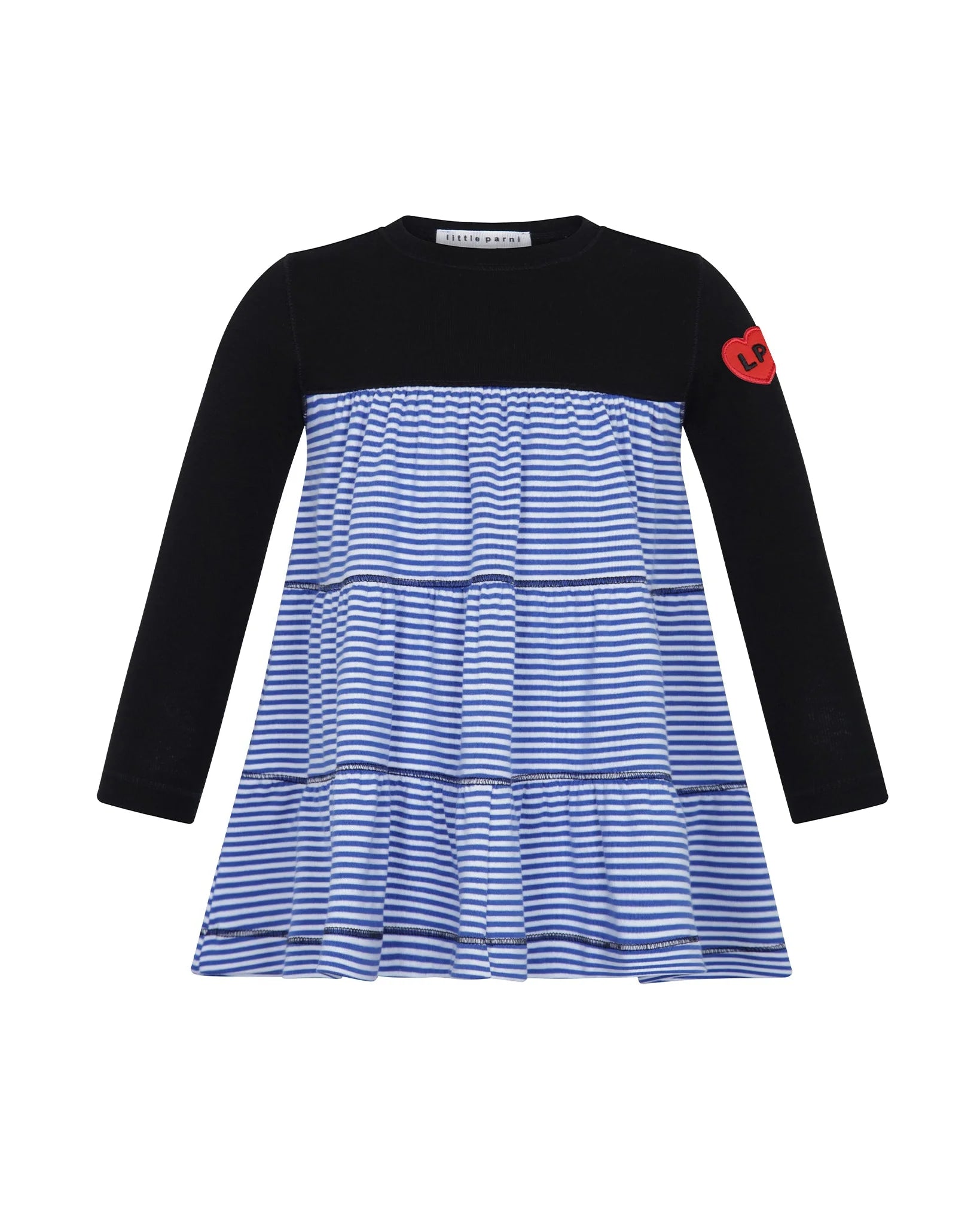Heart Play Long Sleeve Dress Royal Blue