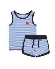 Heart Play Baby Tank Set Royal Blue