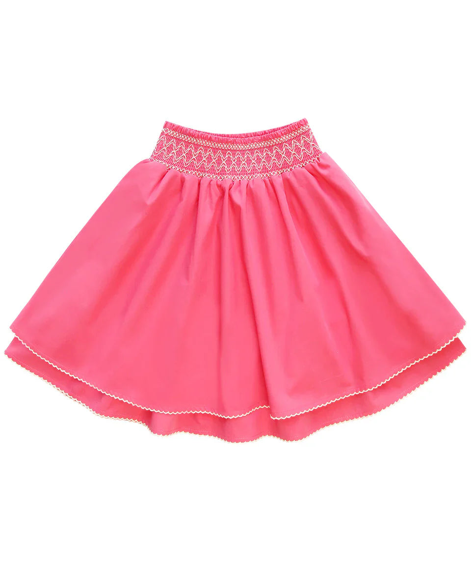 Smocked Pico Skirt Pink