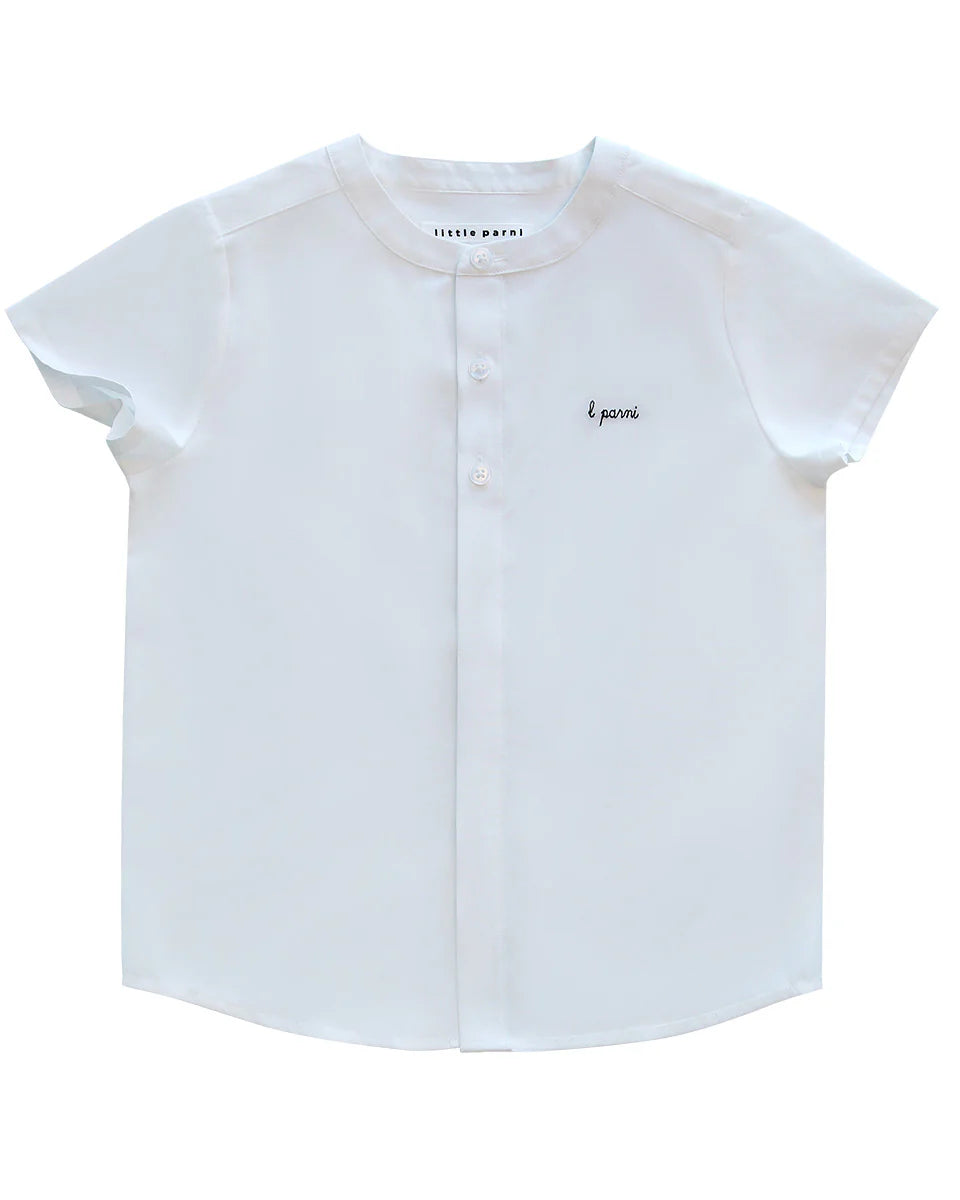 Boys Wrinkle Free Mandarin Collar - Short Sleeves