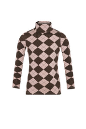 Casual Argyle Turtleneck