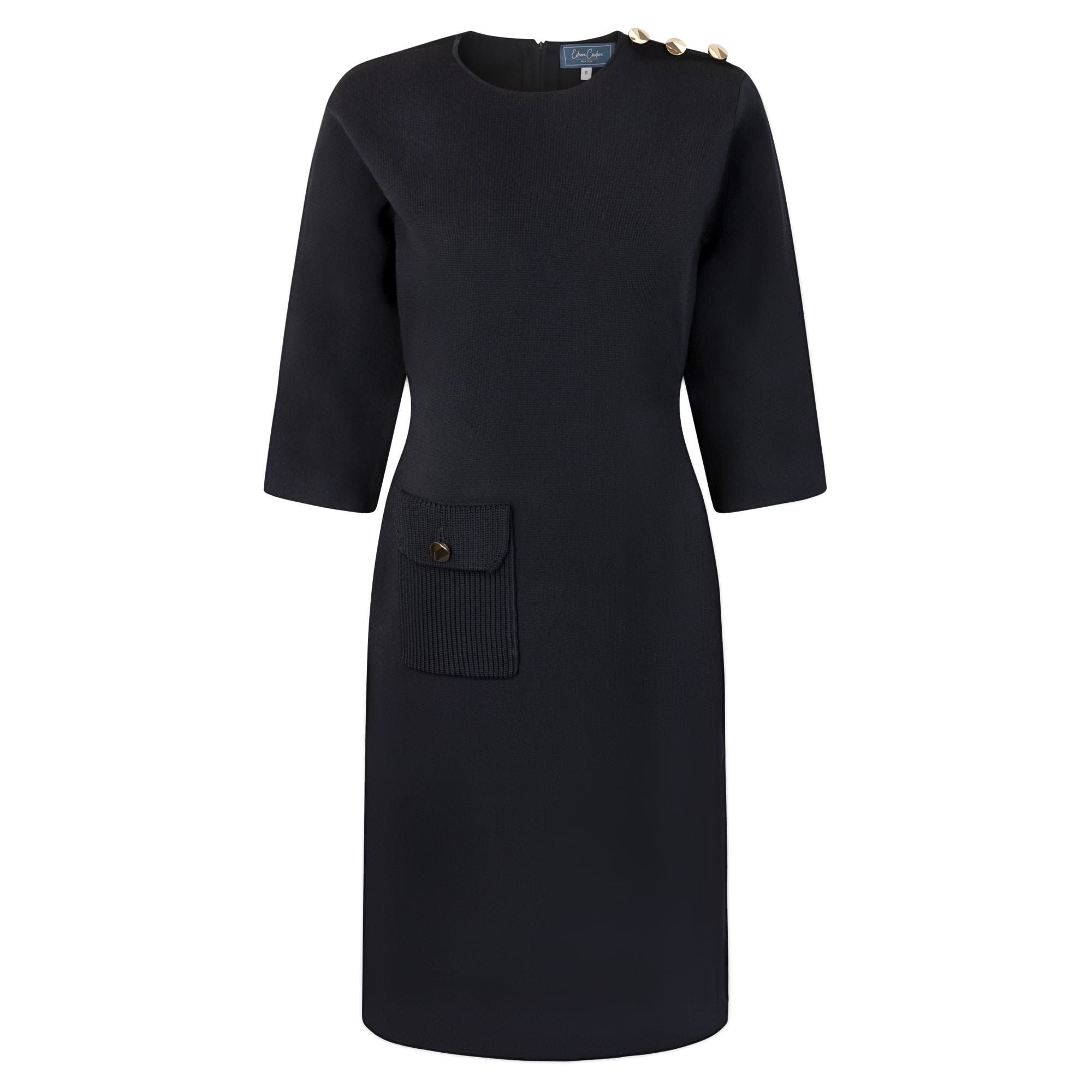 Vera - Black knit shift dress