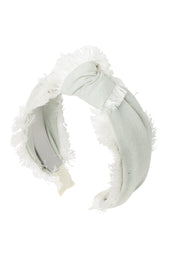 Knot Fringe Headband - Light Blue Denim - PROJECT 6, modest fashion