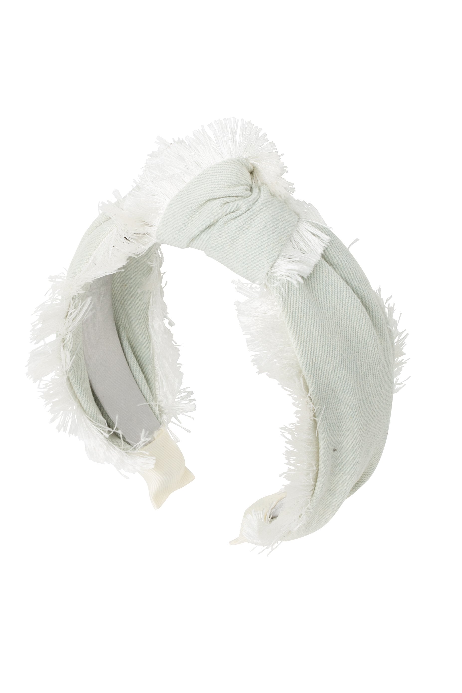 Knot Fringe Headband - Light Blue Denim - PROJECT 6, modest fashion