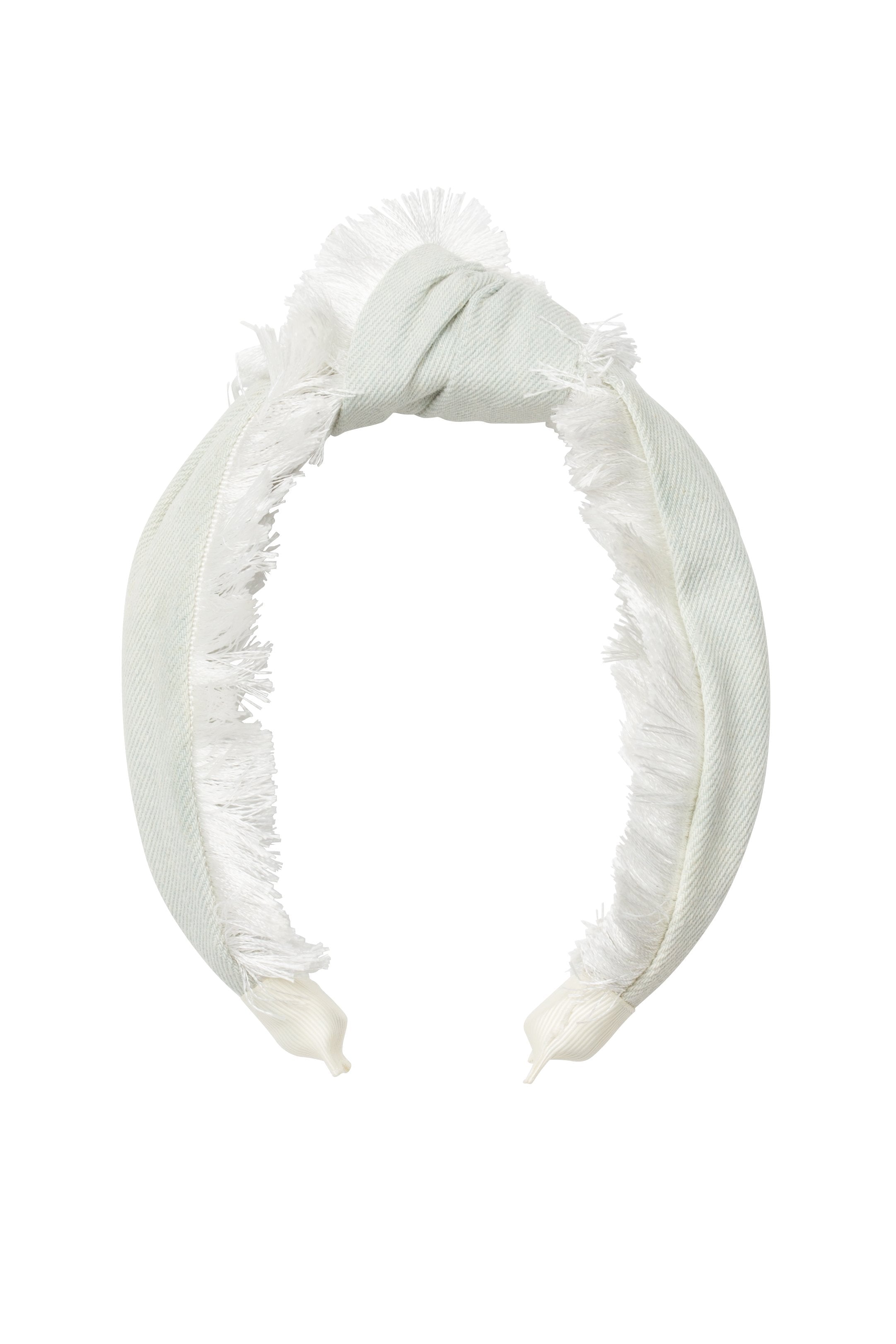 Knot Fringe Headband - Light Blue Denim - PROJECT 6, modest fashion