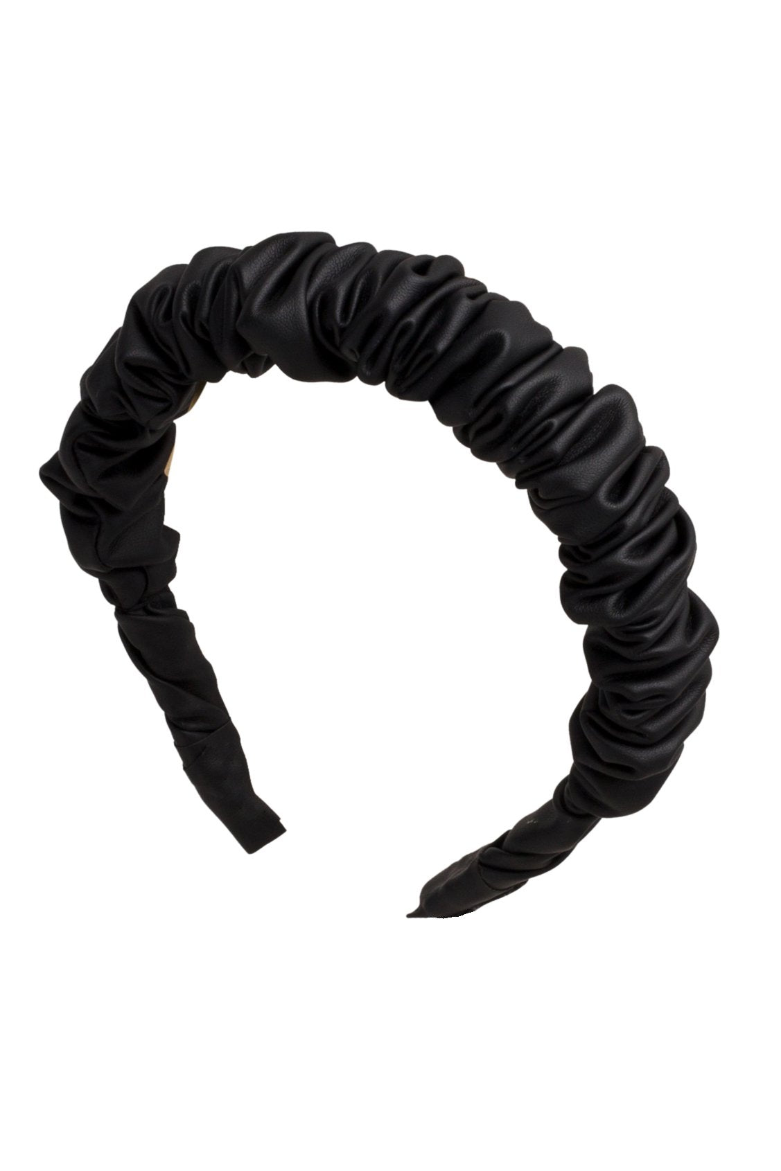 Leather Bunches Headband - Black