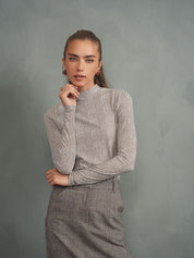 Mock Neck Print Top