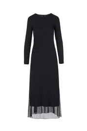 MESH RUCHED SIDE DETAIL DRESS