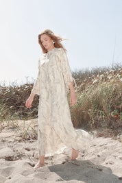 Flowy Toile Print Caftan Dress