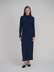 SIDE CINCH DRESS (NAVY)