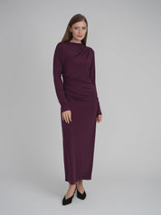 SIDE CINCH DRESS (BERRY)