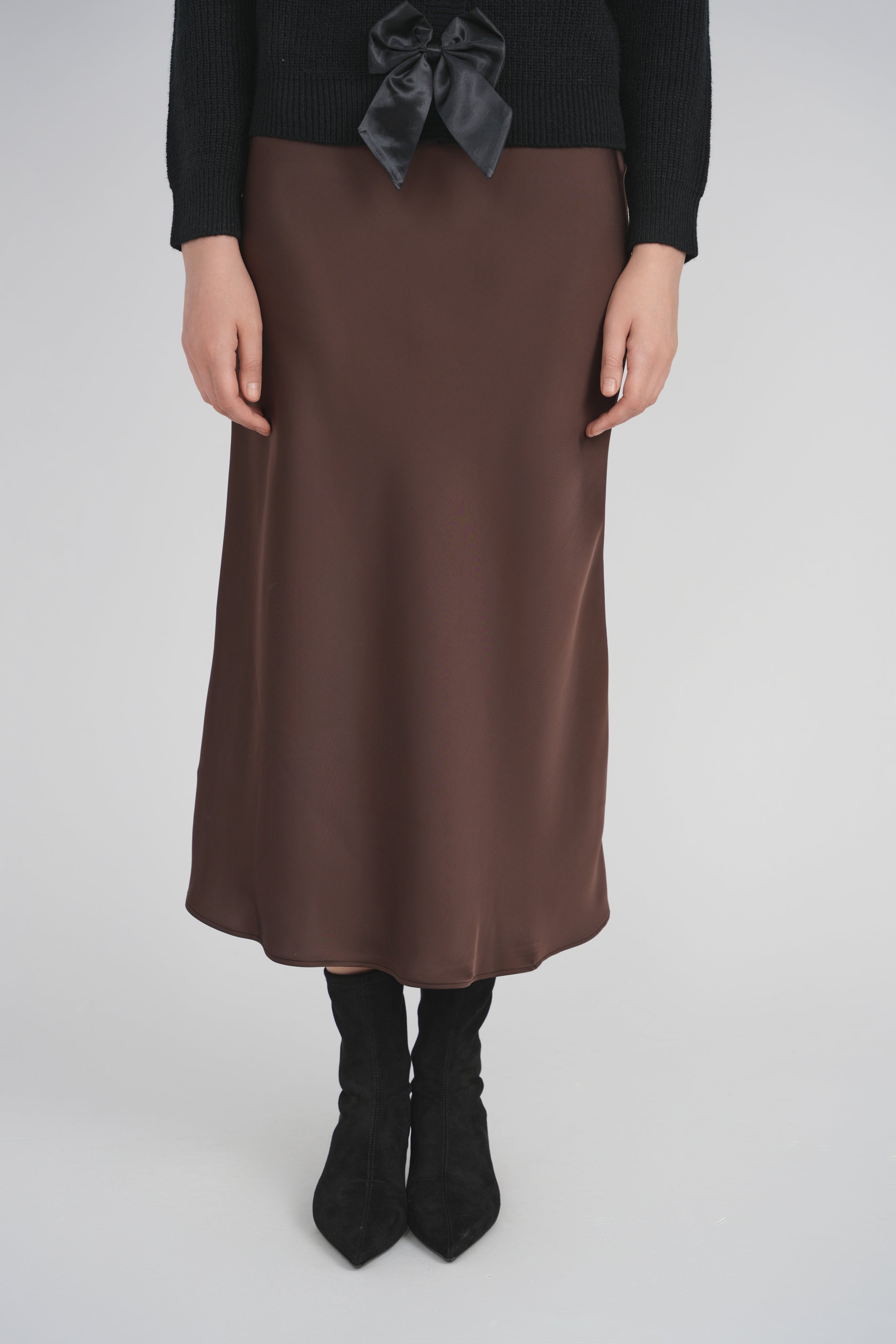 MAXI SLIP SKIRT (BROWN)