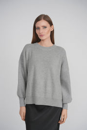BUBBLE SLEEVE SWEATER (GREY)