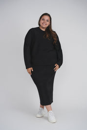 RIBBED 2 PCS. SET (BLACK)