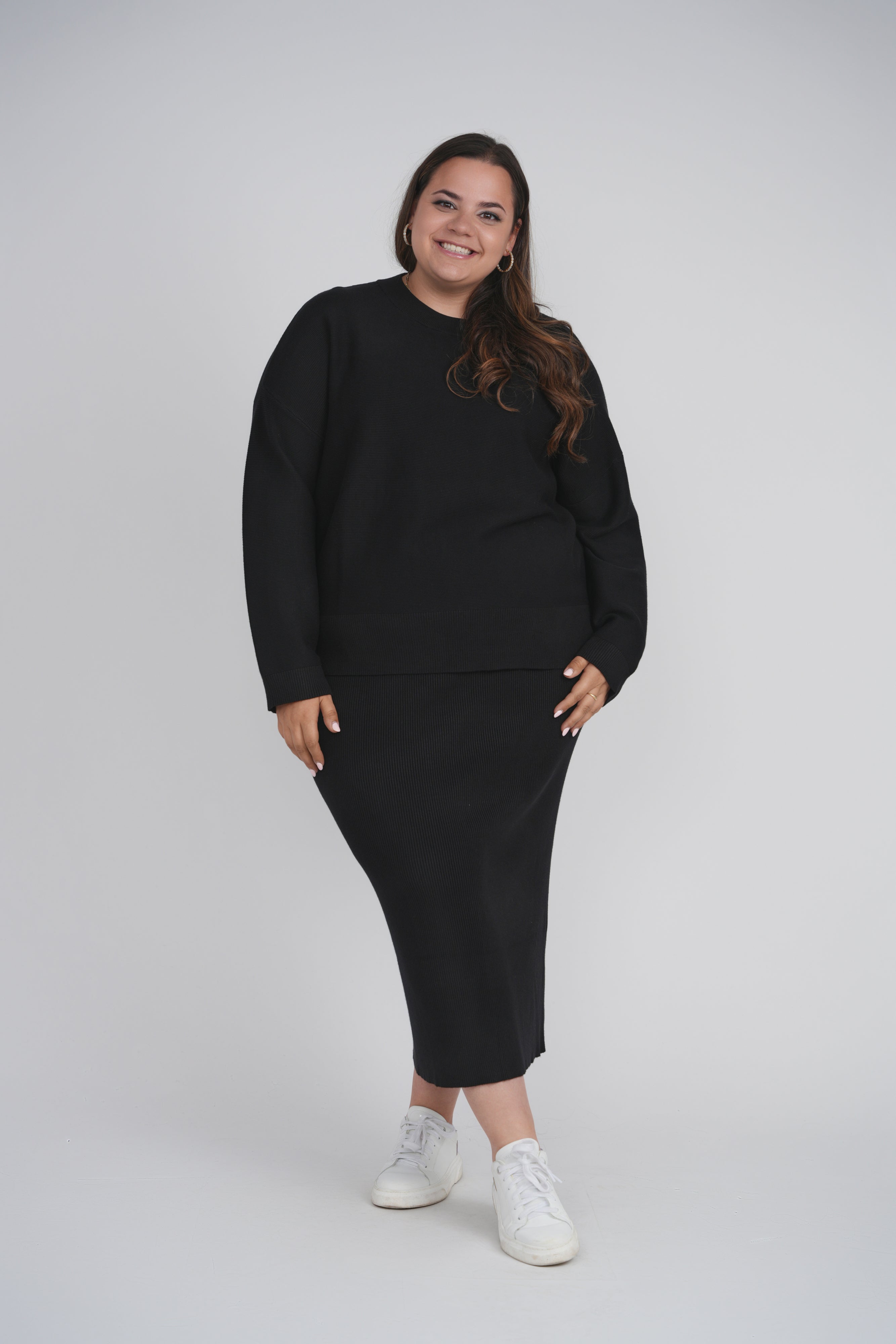 RIBBED 2 PCS. SET (BLACK)