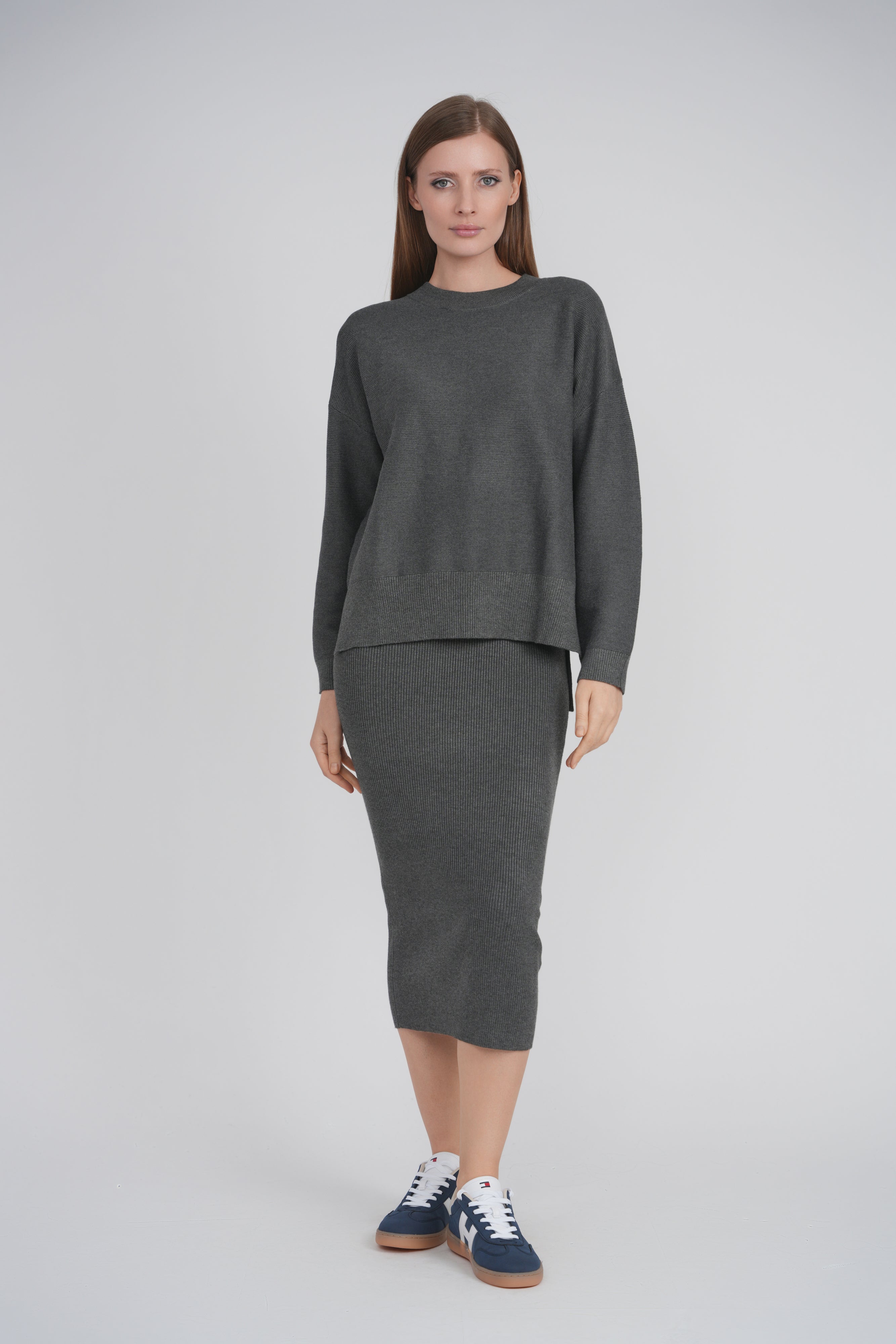 RIBBED 2 PCS. SET (GREY)