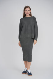 RIBBED 2 PCS. SET (GREY)