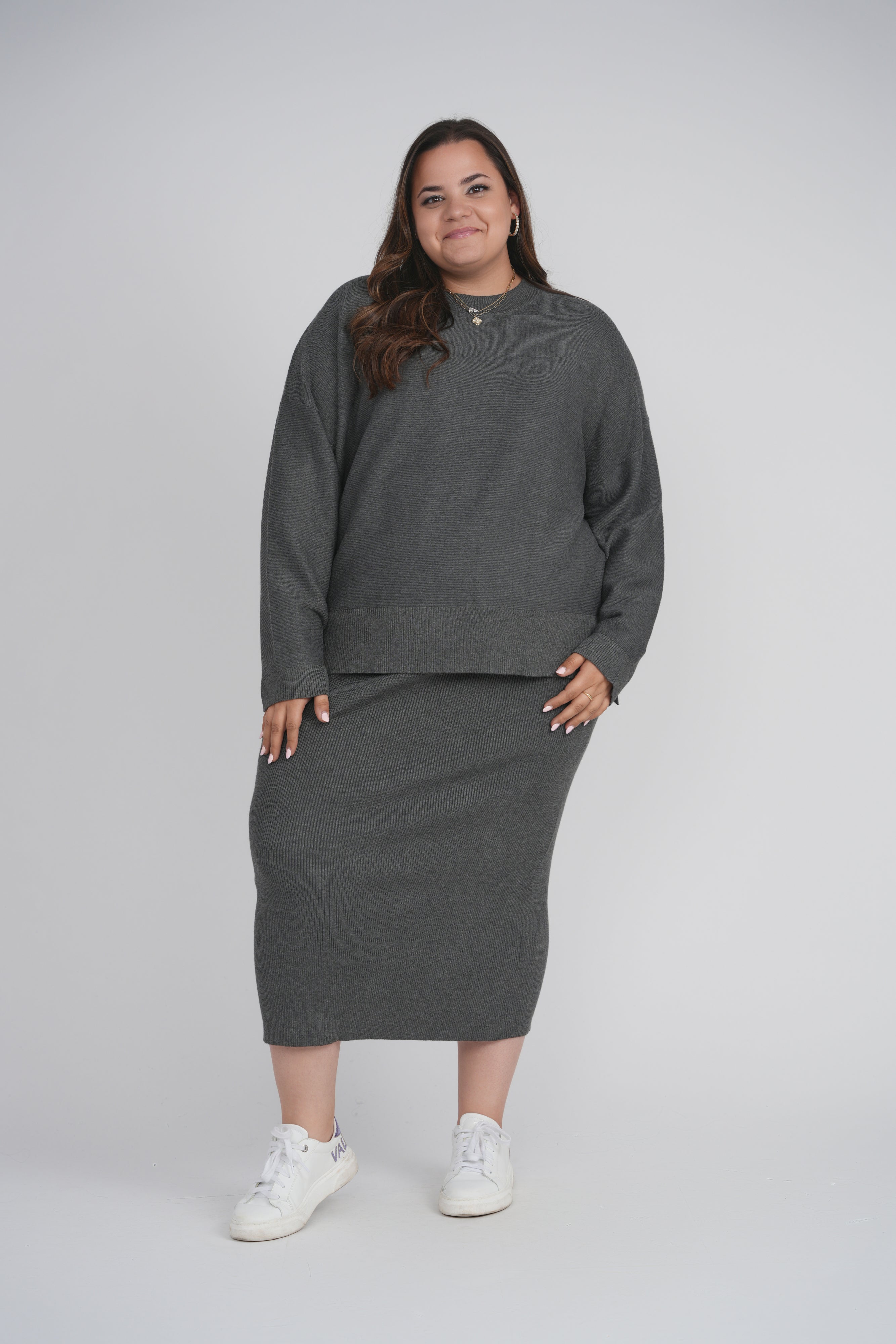 RIBBED 2 PCS. SET (GREY)