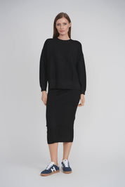 RIBBED 2 PCS. SET (BLACK)