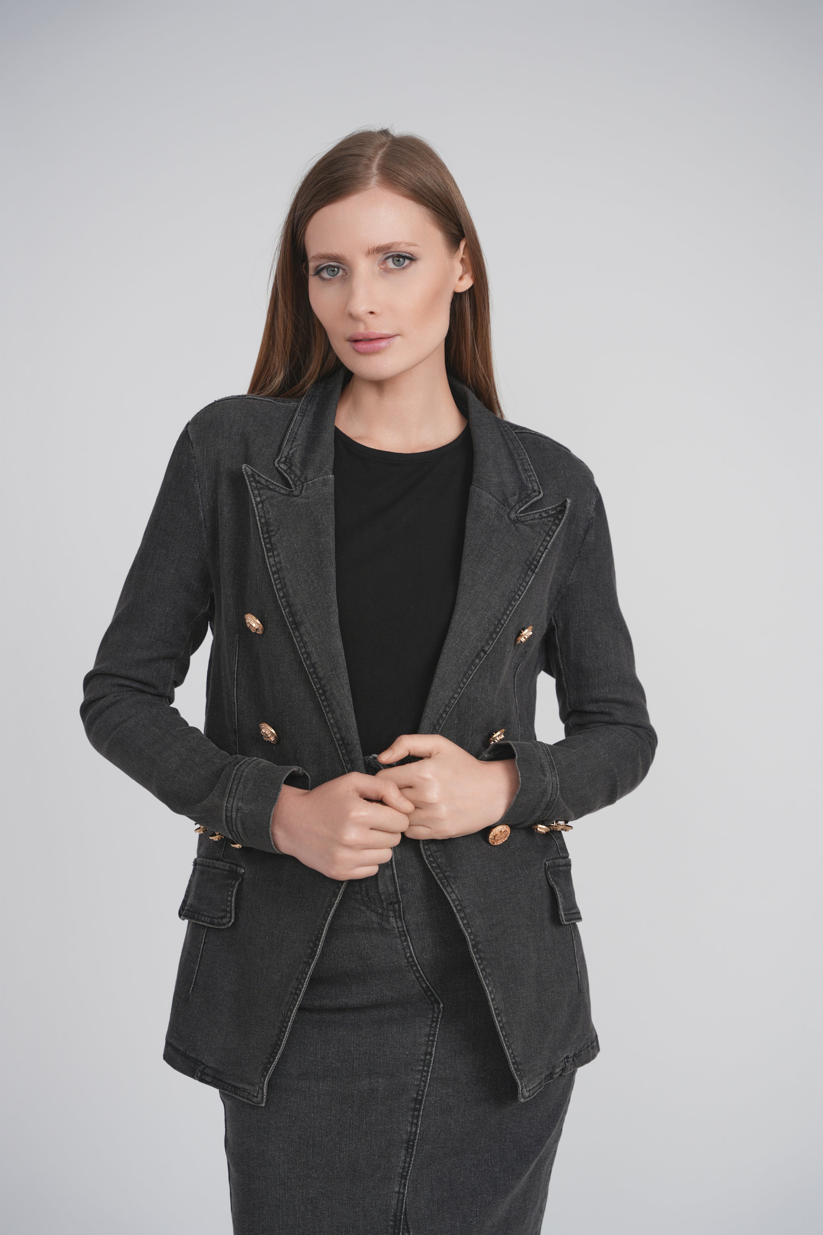 DENIM BLAZER (BLACK DENIM)