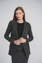 DENIM BLAZER (BLACK DENIM)