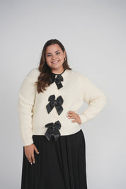 BOW CARDIGAN (IVORY)