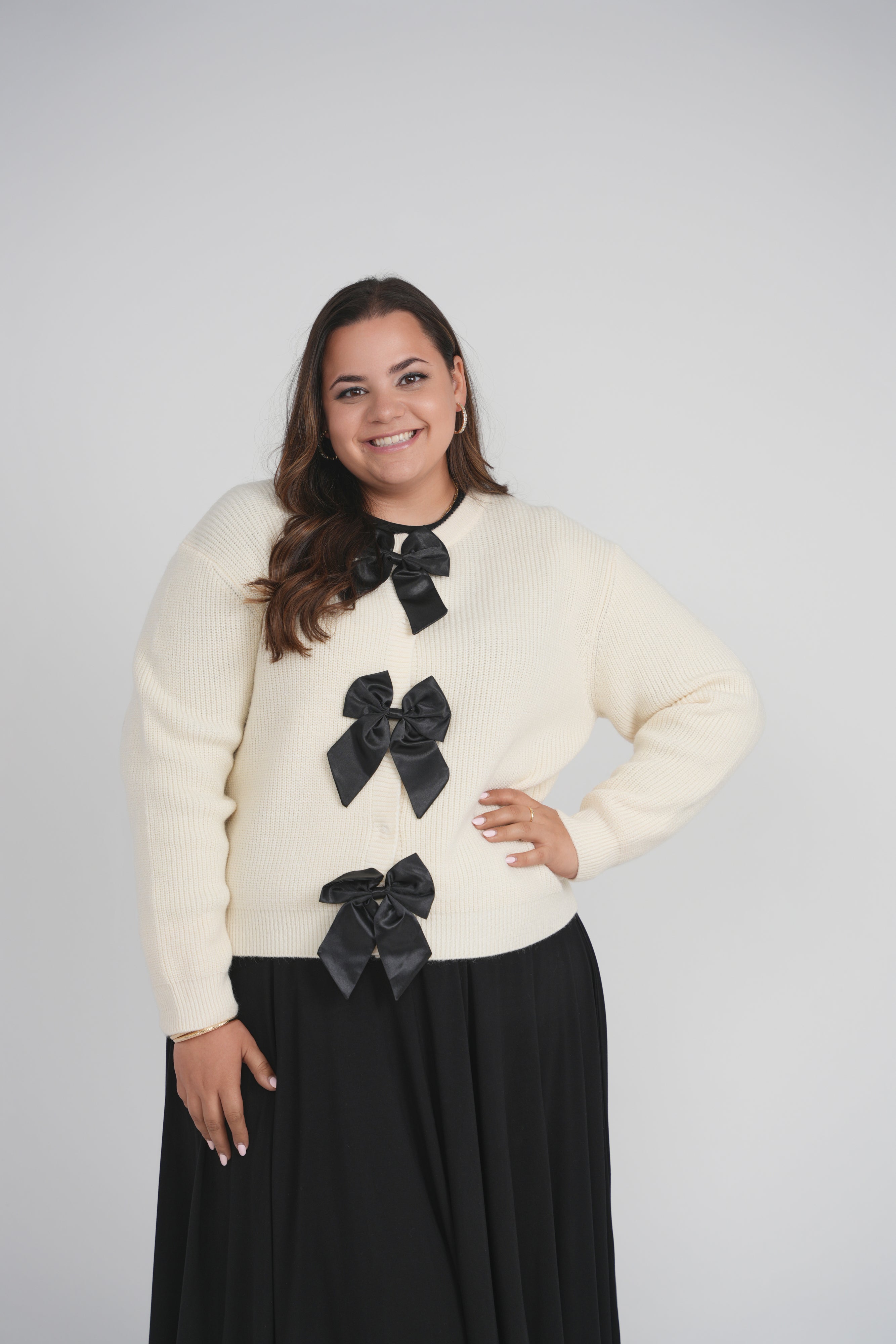 BOW CARDIGAN (IVORY)