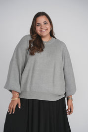 BUBBLE SLEEVE SWEATER (GREY)
