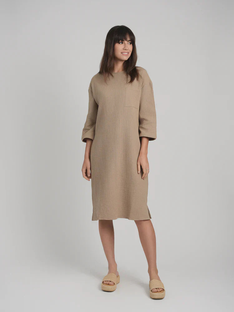 GAUZE DRESS (STRAW)