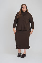 DUO DRESS (DARK BROWN)
