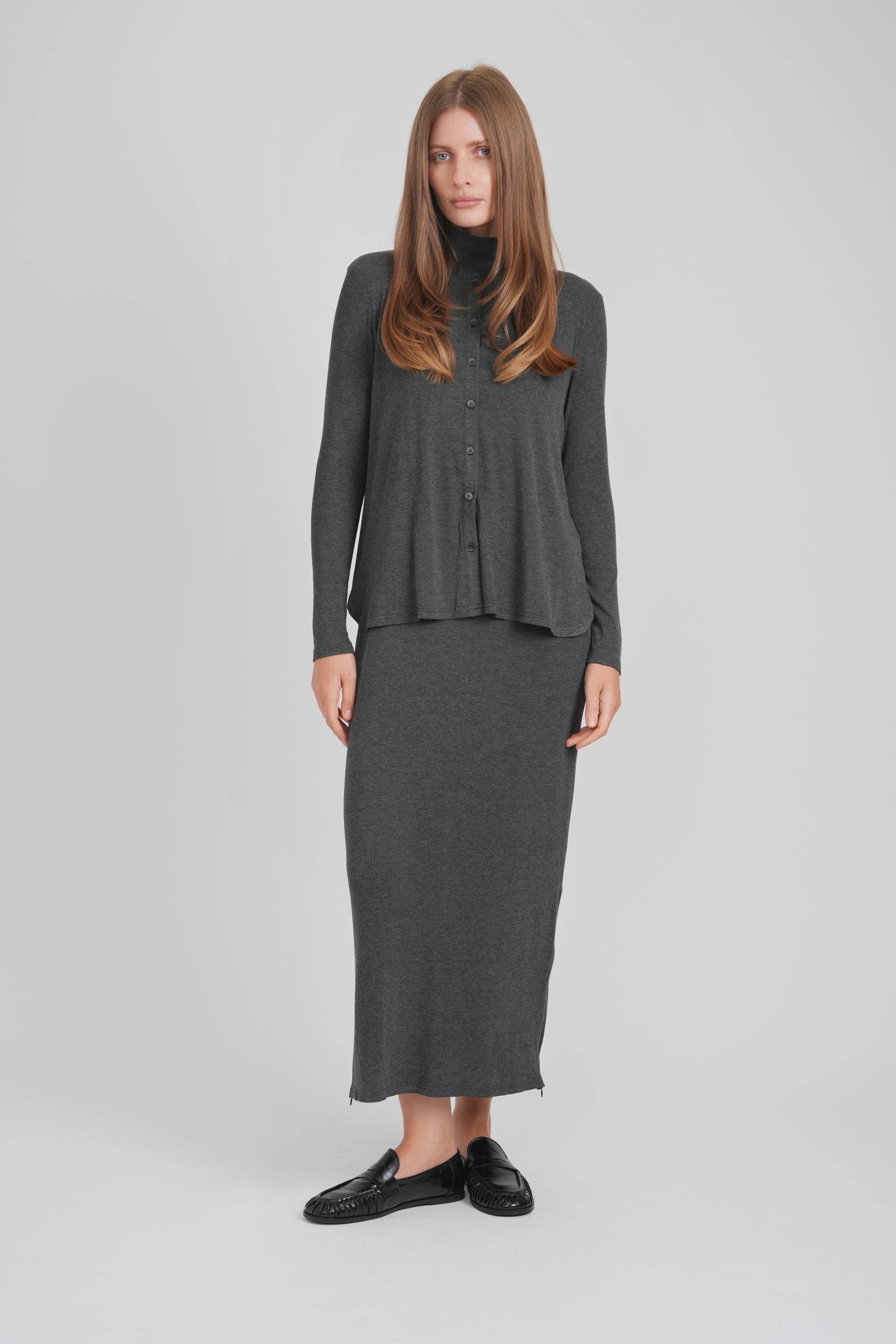 DUO DRESS (CHARCOAL)