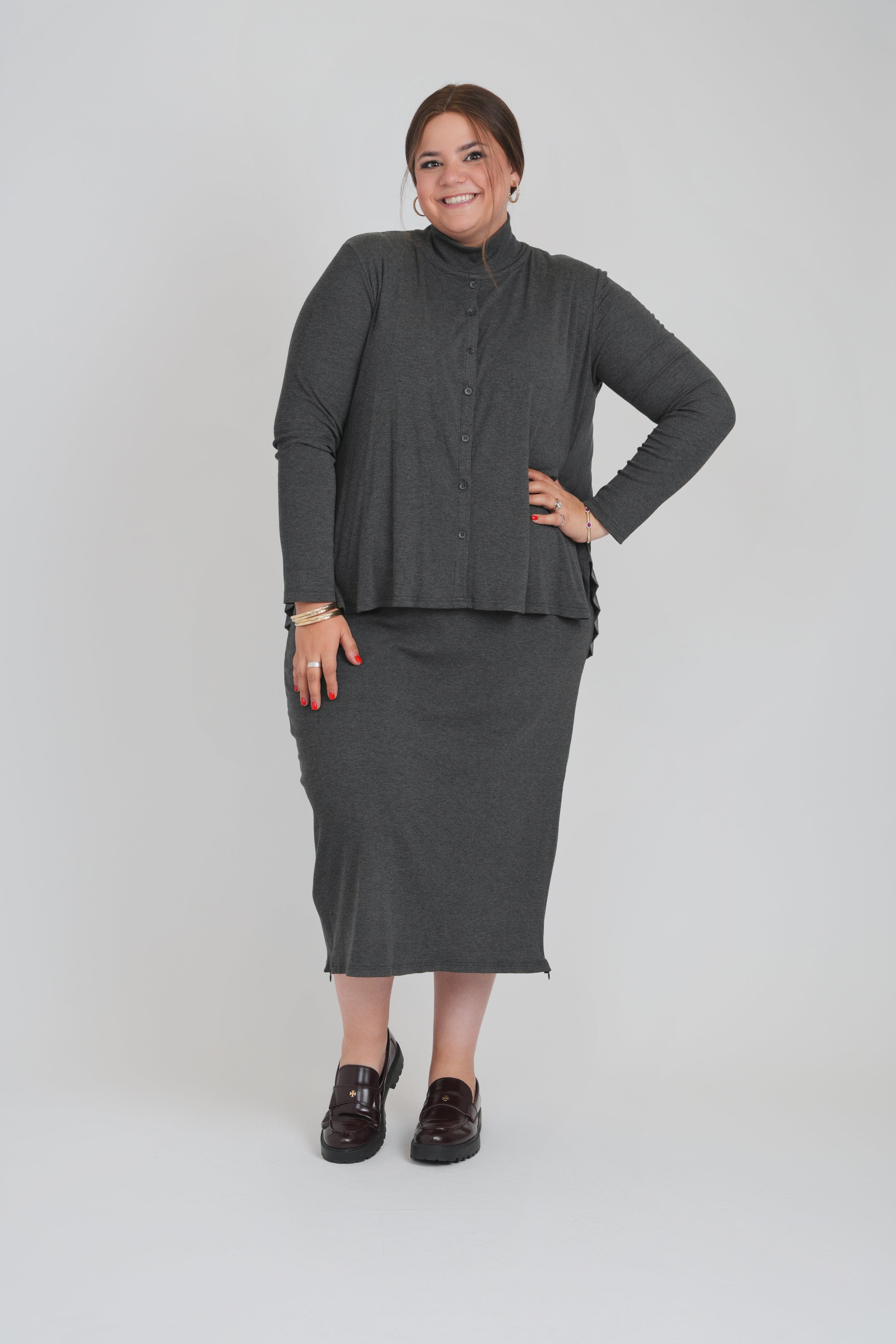 DUO DRESS (CHARCOAL)