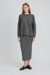 RIBBED 2 PCS. SET (CHARCOAL)