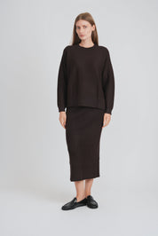 RIBBED 2 PCS. SET (BROWN)