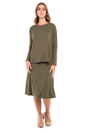 MODAL SKYE SKIRT (OLIVE)