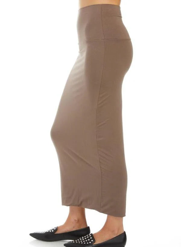 MODAL MIDI SLIM SKIRT (SMOKEY)