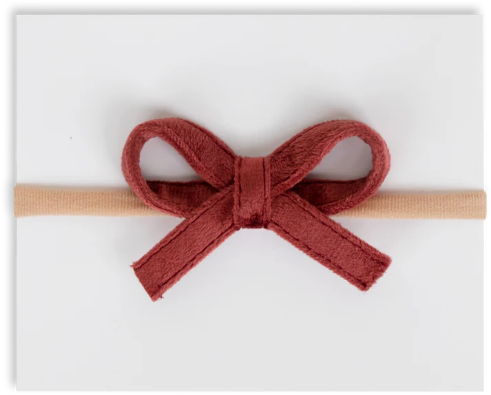 Mini Velvet Bow Headband Mulberry