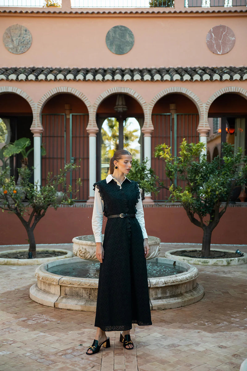 Maxi Broderie Anglaise Dress with Detail Centre Finish