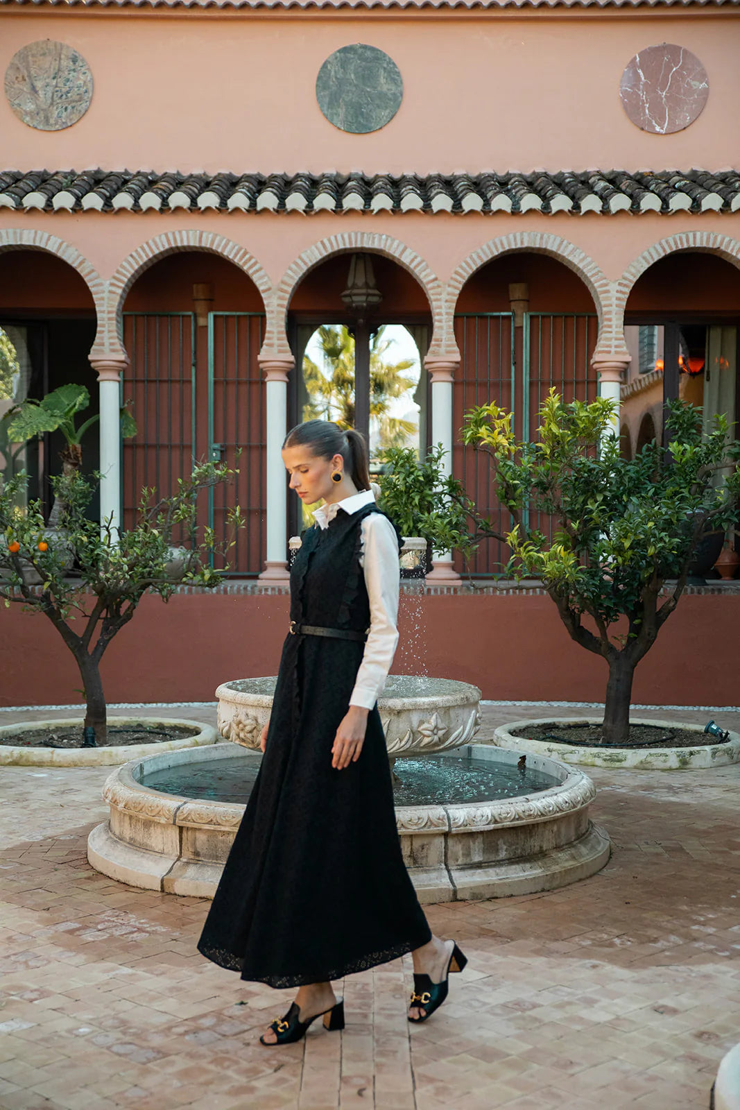 Maxi Broderie Anglaise Dress with Detail Centre Finish